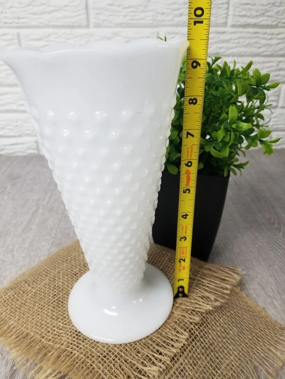 Vintage Anchor Hocking Milkglass Trumpet Vase